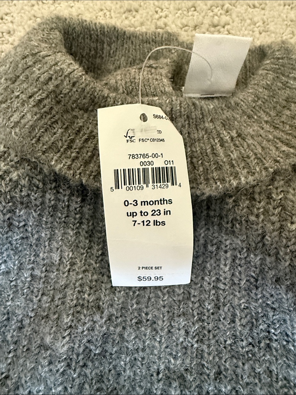 GAP Gray Ribbed Knit Baby Set - Picture 3 of 5